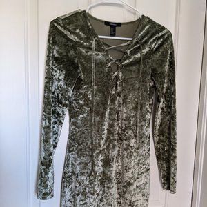 Sage Green Forever 21 velvet dress